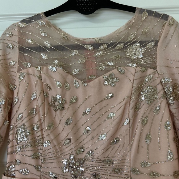 DELVINA Maxi Lace Dress Blush Pink Size M - Picture 5 of 9